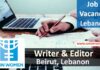 Writer and Editor Job